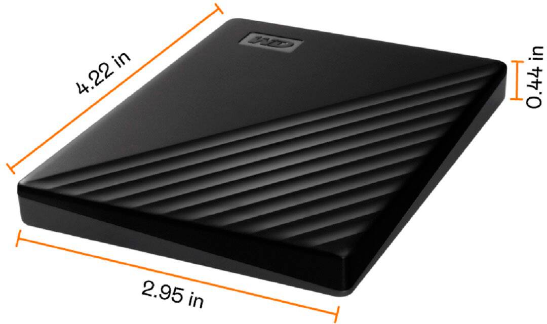 Angle. WD - My Passport 1TB External USB 3.0 Portable Hard Drive - Black.