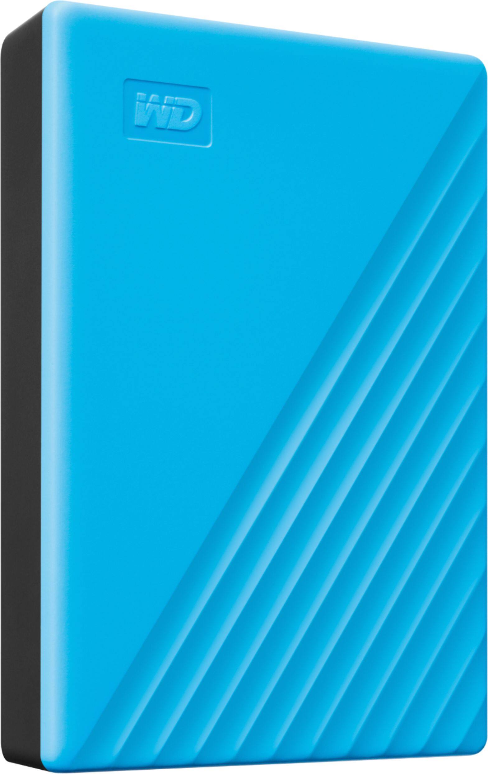 Left. WD - My Passport 4TB External USB 3.0 Portable Hard Drive - Blue.