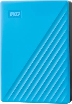 Front. WD - My Passport 4TB External USB 3.0 Portable Hard Drive - Blue.
