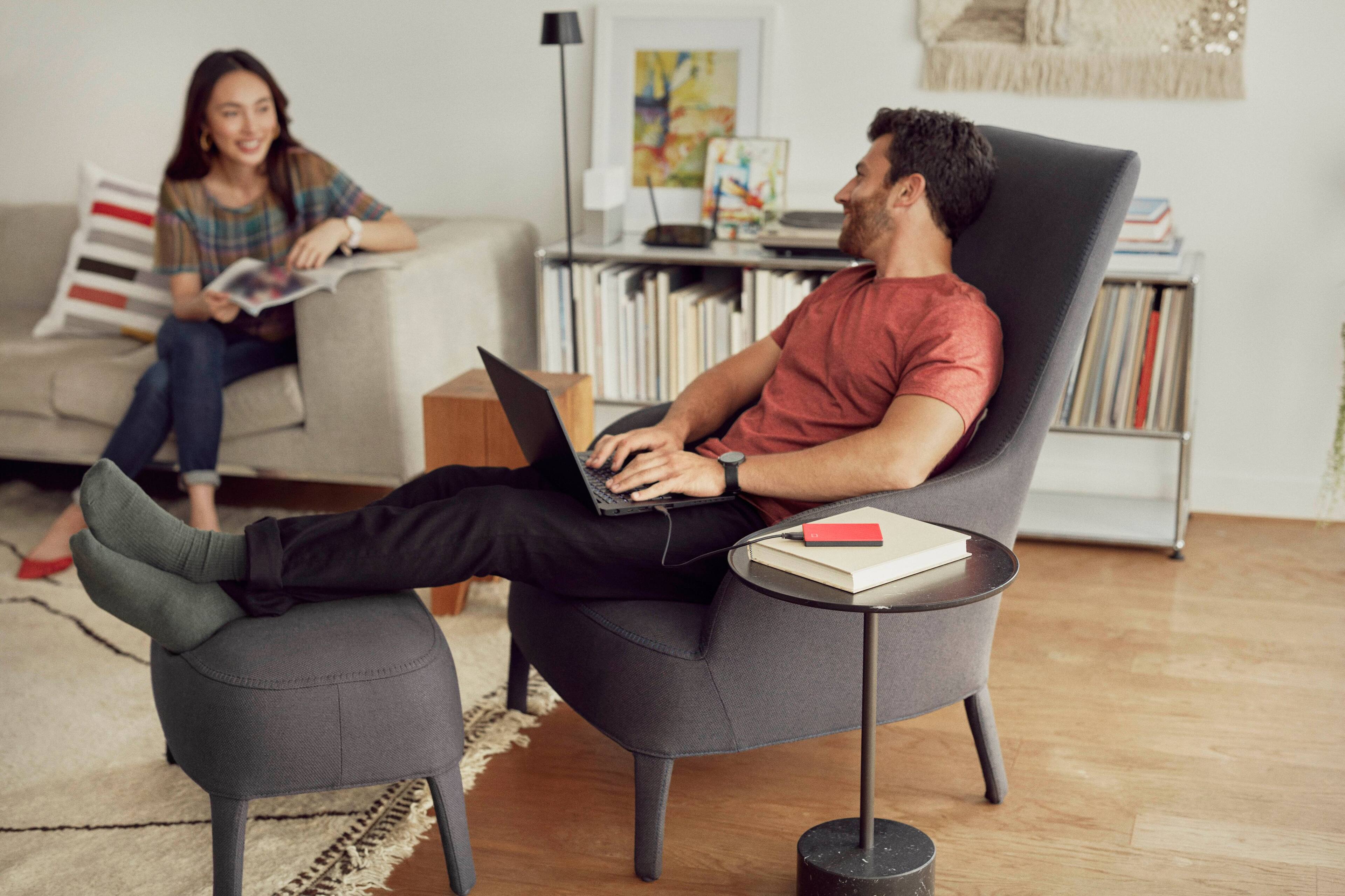 Alt View 16. WD - My Passport 4TB External USB 3.0 Portable Hard Drive - Red.