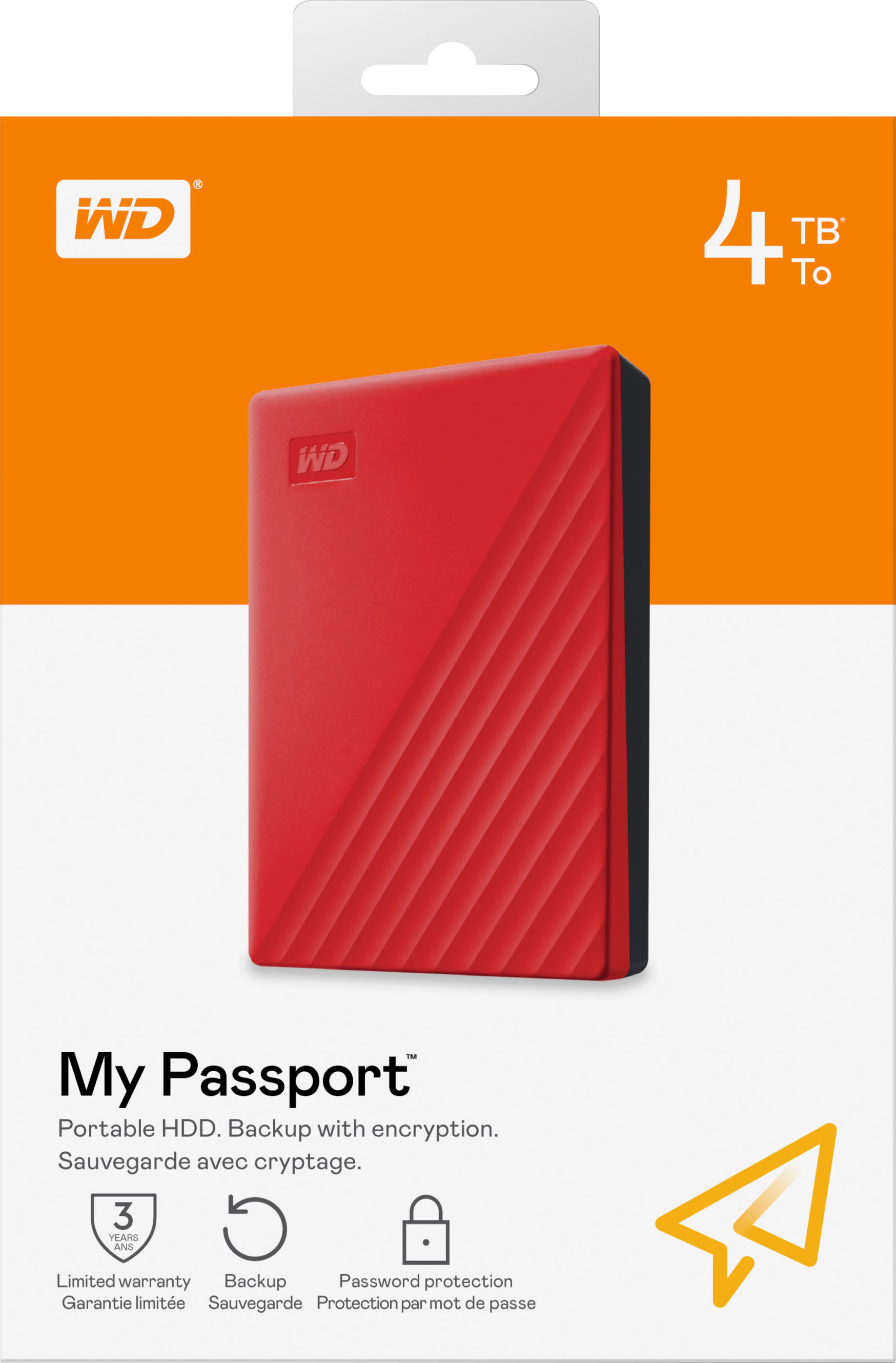 Western Digital My Passport Portable HDD 4TB Red - Office Depot