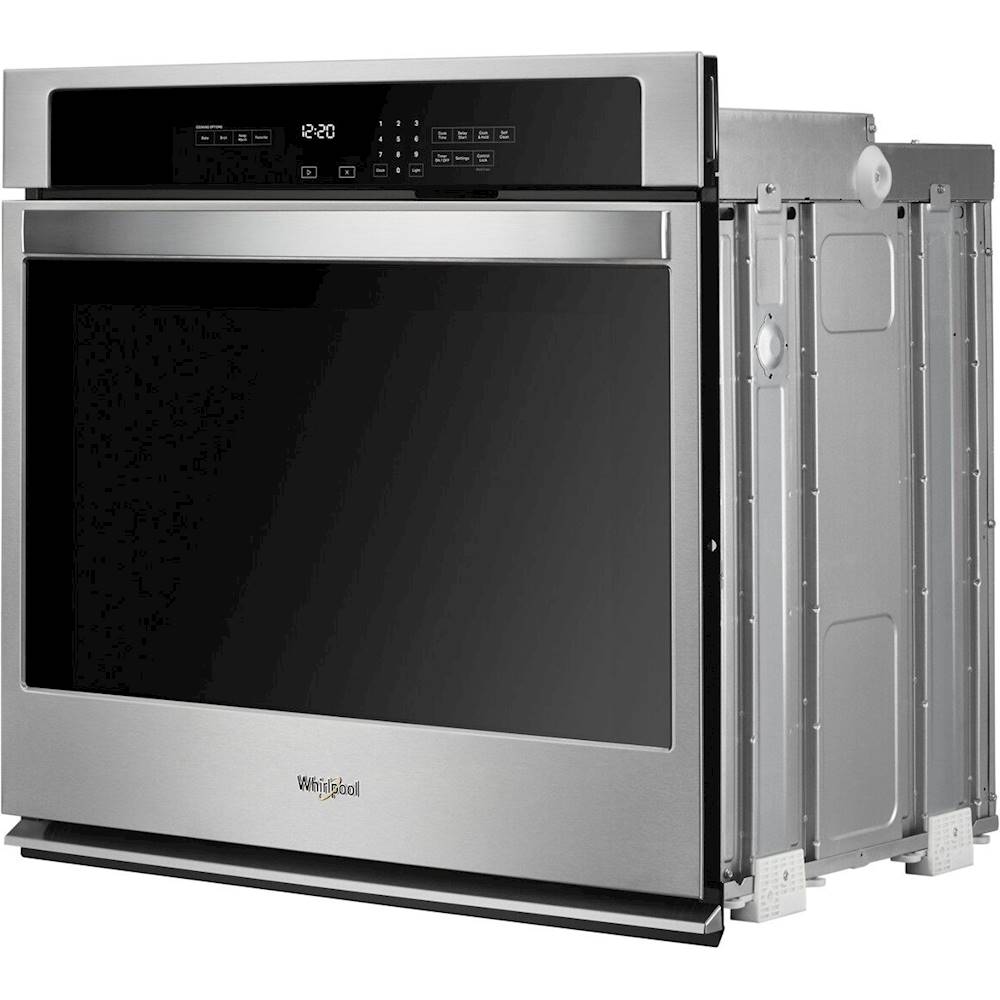 Left View: Whirlpool - 27" Built-In Single Electric Wall Oven - Stainless steel