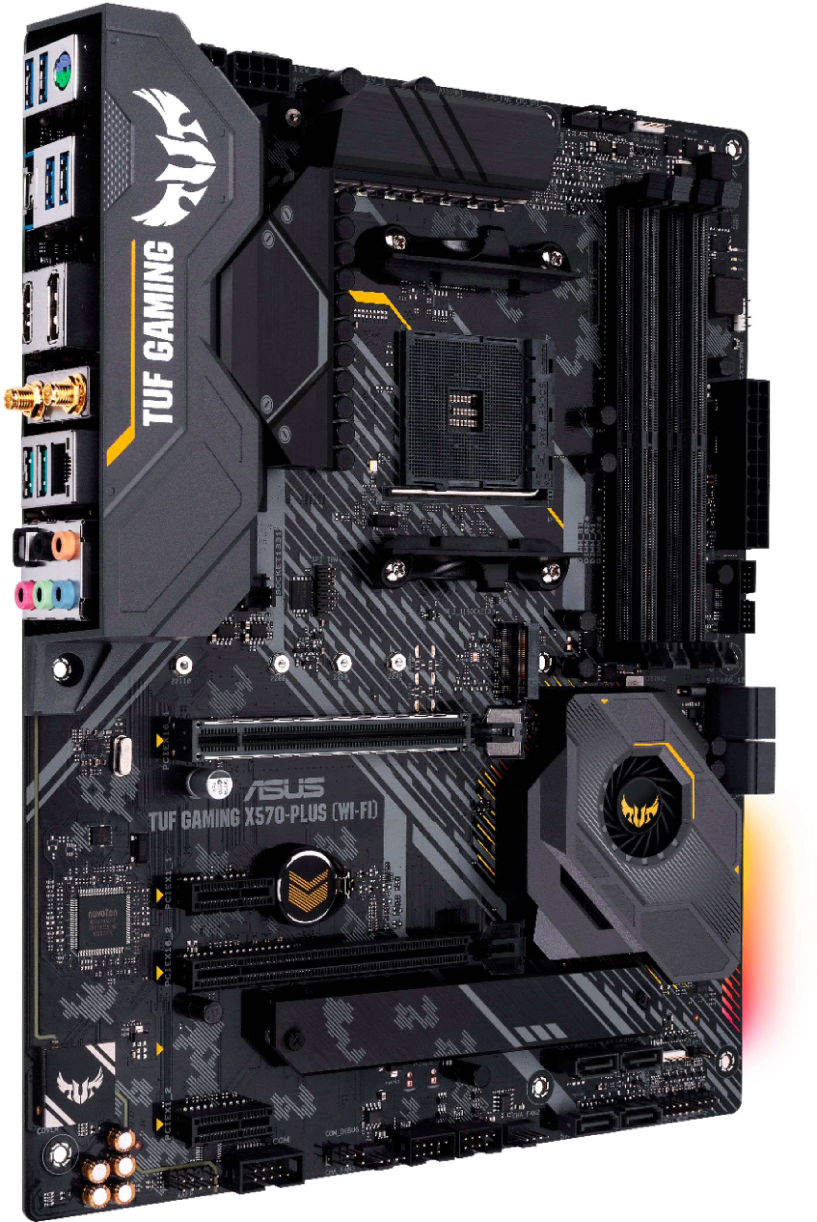 Alt View 11. ASUS - TUF GAMING X570-PLUS (WI-FI) (Socket AM4) AMD X570 ATX DDR5 Wi-Fi 6E Motherboard - Black.