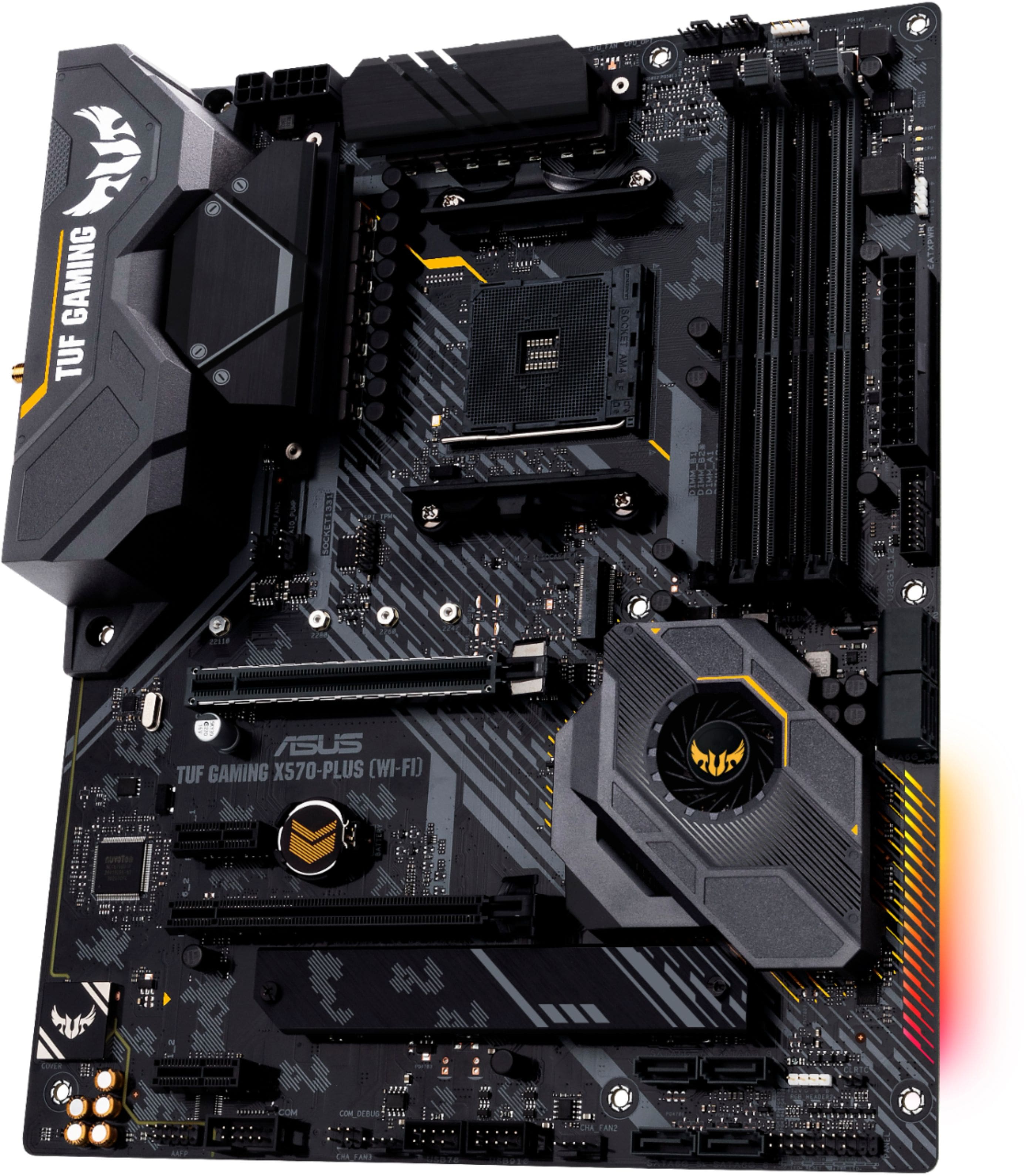 Alt View 12. ASUS - TUF GAMING X570-PLUS (WI-FI) (Socket AM4) AMD X570 ATX DDR5 Wi-Fi 6E Motherboard - Black.