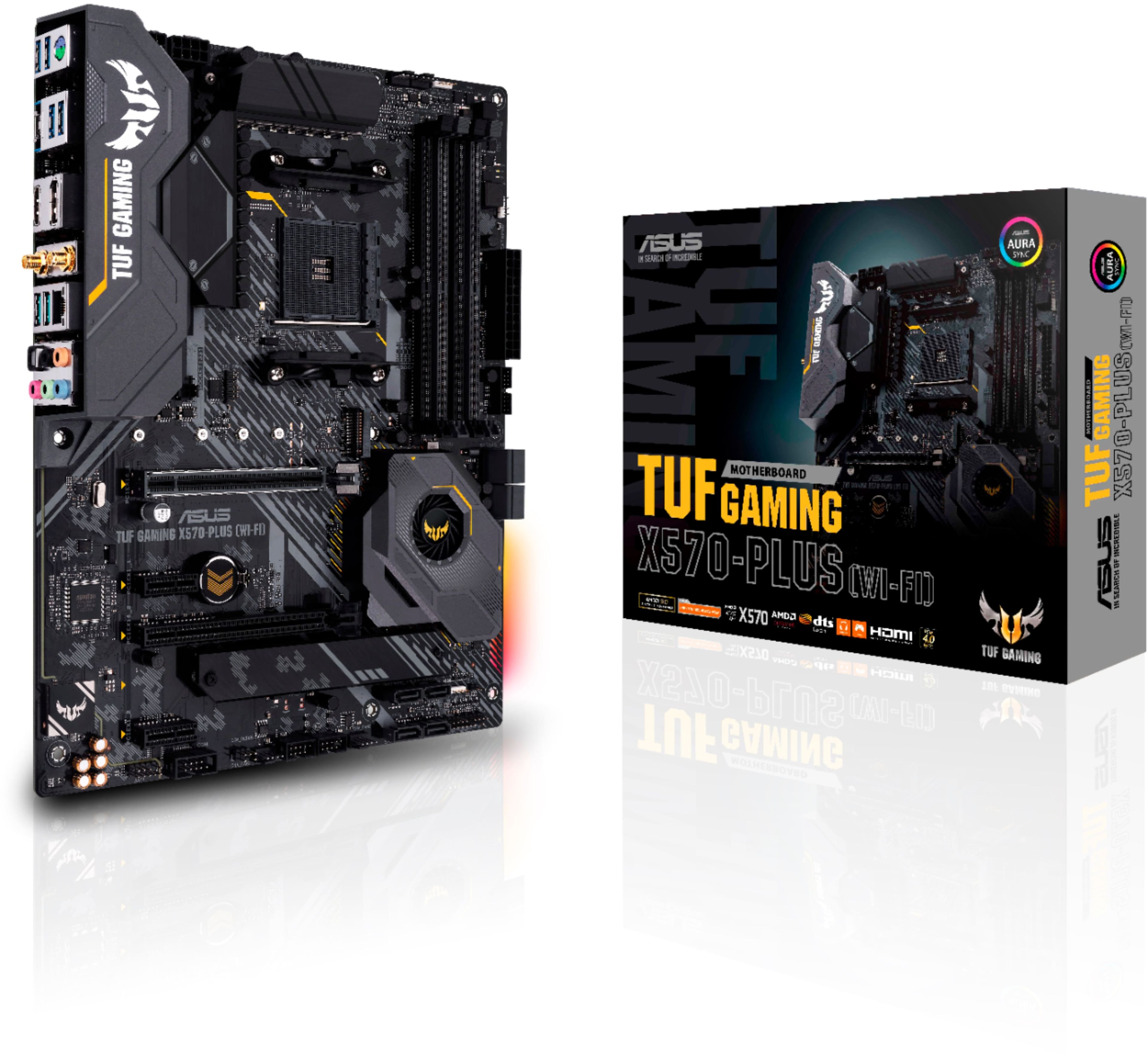 Alt View 14. ASUS - TUF GAMING X570-PLUS (WI-FI) (Socket AM4) AMD X570 ATX DDR5 Wi-Fi 6E Motherboard - Black.