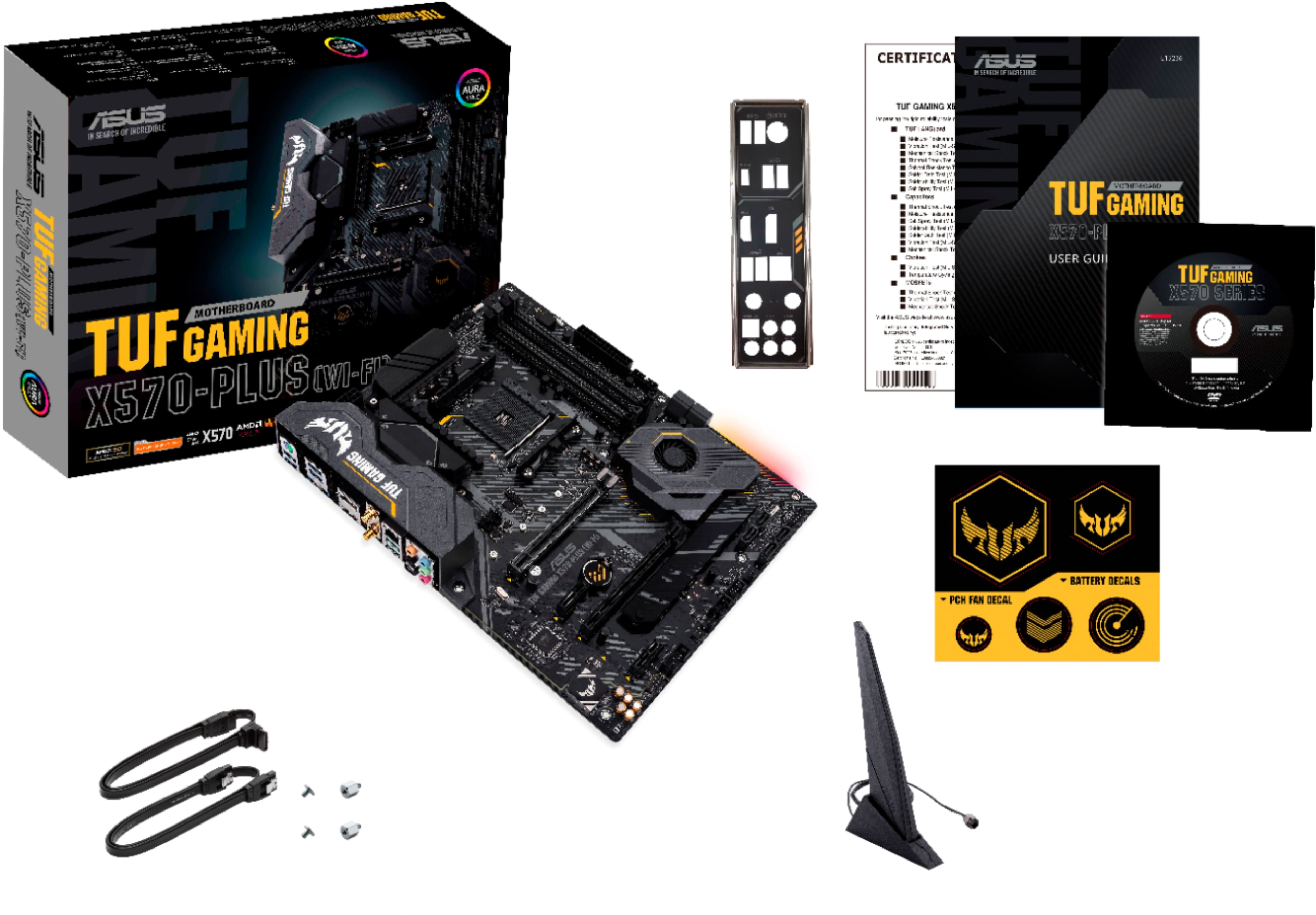 Alt View 15. ASUS - TUF GAMING X570-PLUS (WI-FI) (Socket AM4) AMD X570 ATX DDR5 Wi-Fi 6E Motherboard - Black.