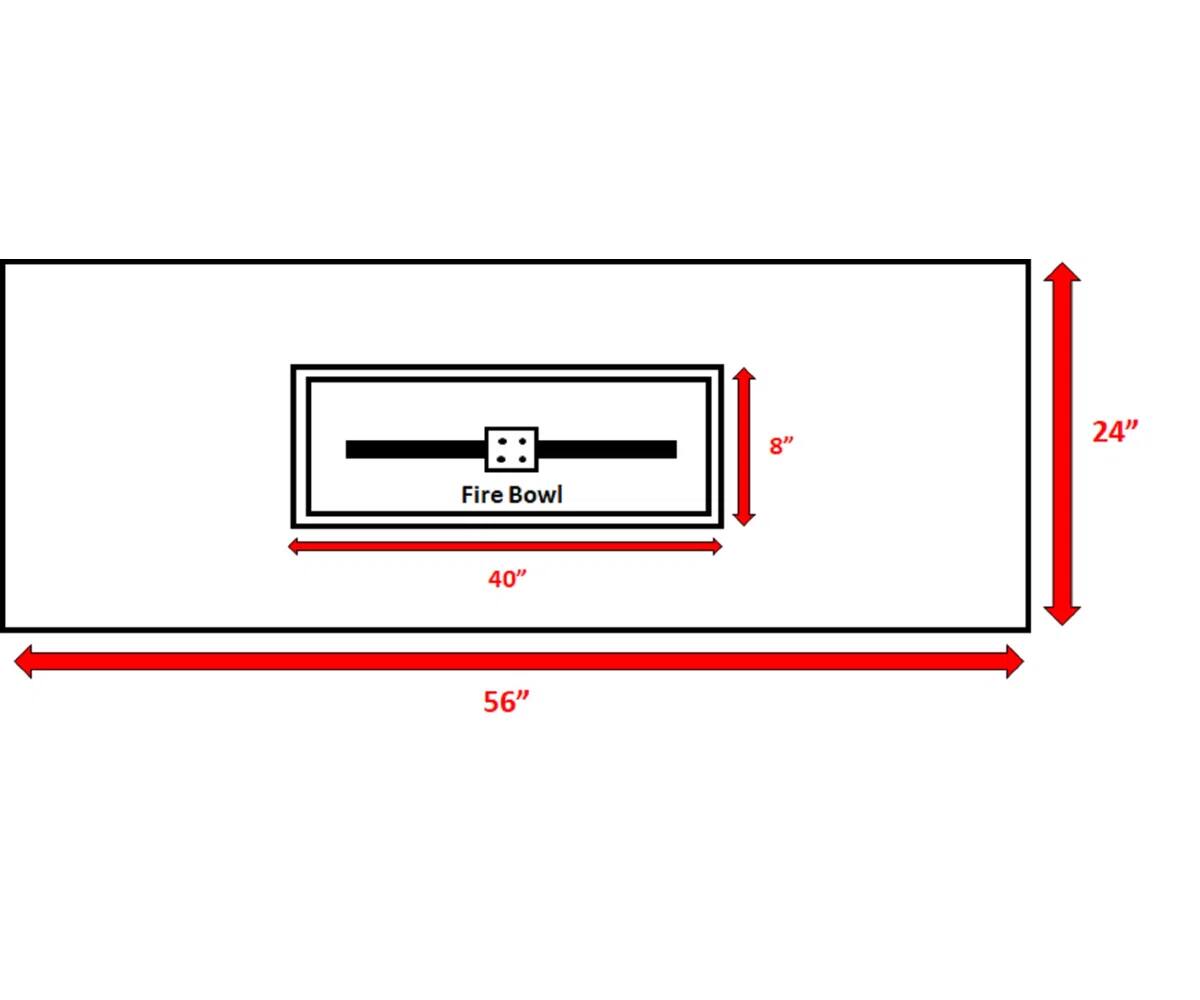 8"  
24"  
Fire Bowl  
40"  
56"