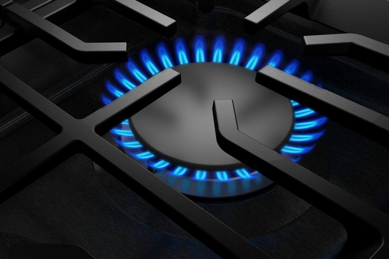 Alt View 3. KitchenAid - 30" Gas Cooktop with 5 Burners and Integrated Wok Grate - Black Ore.