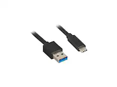 Front. Nippon Labs - Nippon Labs 10ft USB-C 3.1 Gen 2 to A, 10Gbps, 3A, Gold Plated - Black.