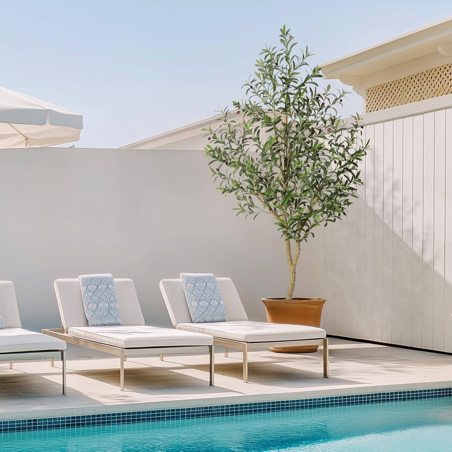 Alt View 6. Acekool - Olive Trees Artificial Indoor,Large Artificial Tree Faux Plants for Home Office Outdoor Decor - Green.