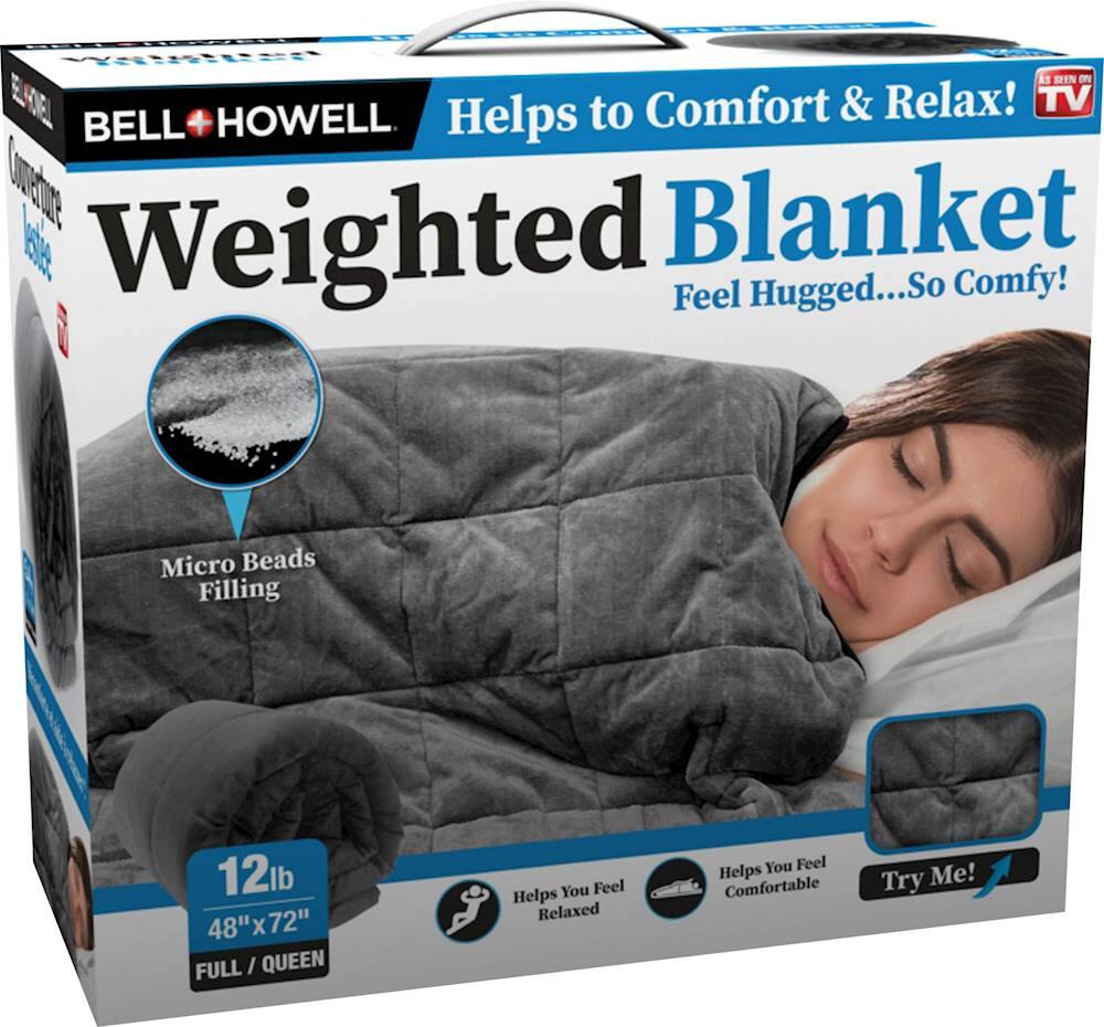 Best Buy: Bell + Howell 12 lb Weighted Blanket Gray 2668