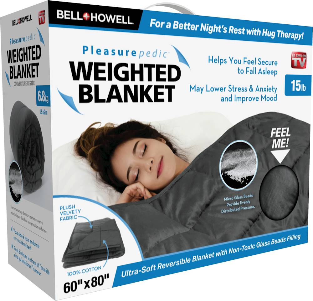 Best Buy: Bell + Howell 15-lb. Weighted Blanket Gray 2669