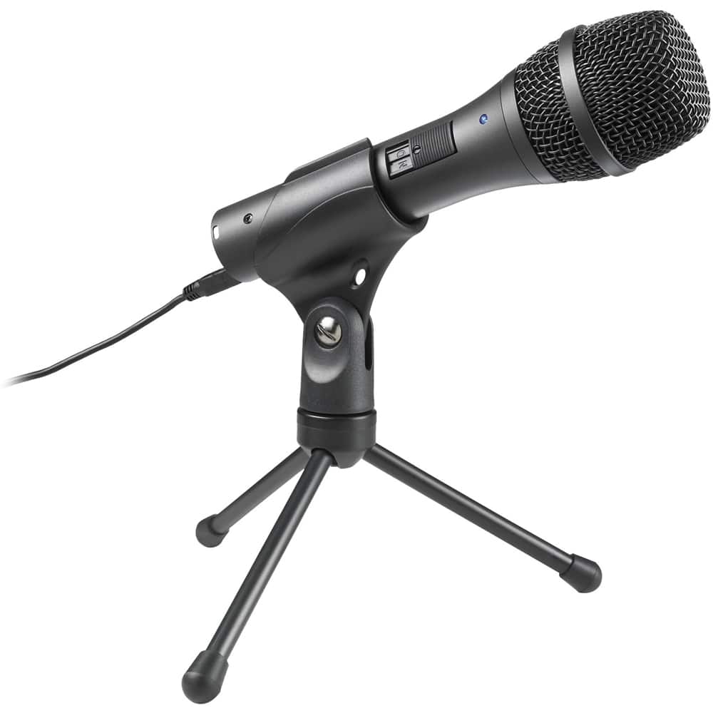 Front. Audio-Technica - USB Cardioid Dynamic Microphone - Black.