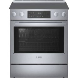 Bosch - Benchmark Series 4.6 Cu. Ft. Slide-In Electric Convection Range with Self-Cleaning - Stainless steel - Front_Zoom
