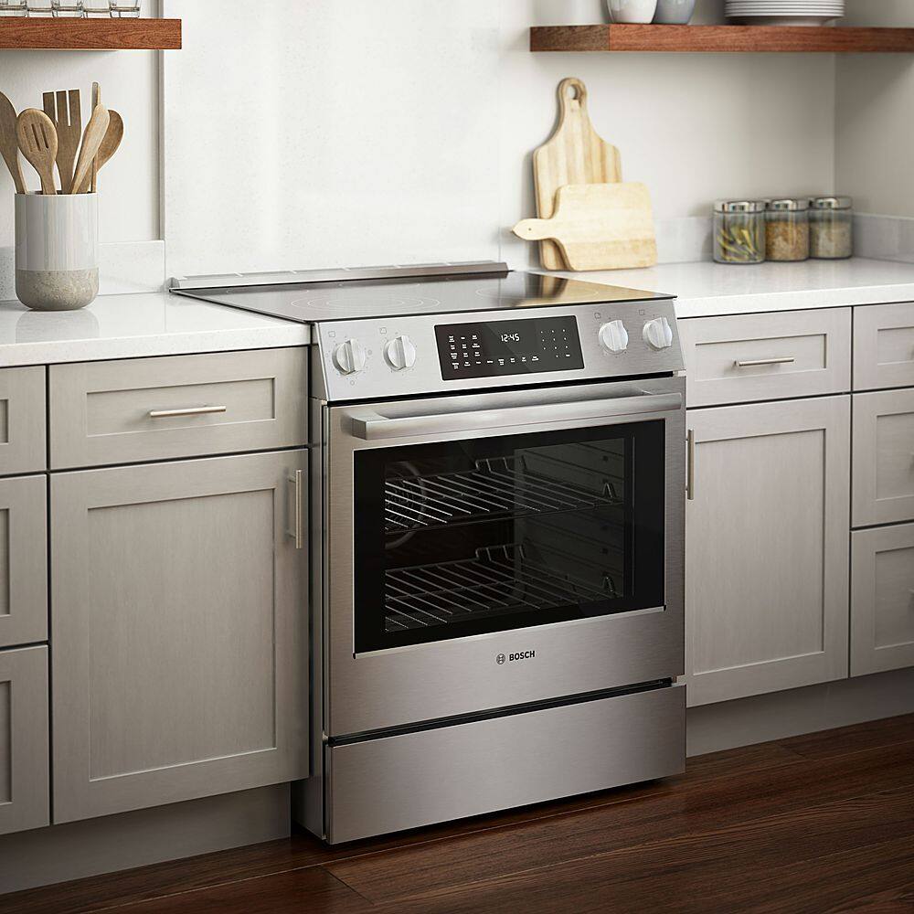 Bosch Benchmark Series 4.6 Cu. Ft. Slide-In Electric Convection Range ...