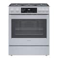 Bosch - Benchmark Series 30 in. Wide 4.8 Cu. Ft. Slide-In Gas Convection Range with Self-cleaning and 5 Burners - Stainless Steel