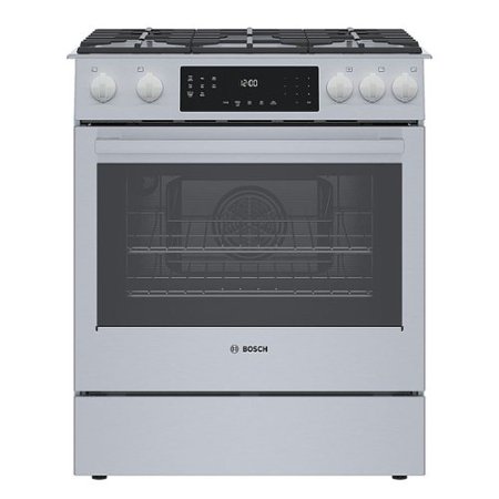 Bosch - Benchmark Series 4.8 Cu. Ft. Slide-In Gas Convection Range with Self-Cleaning - Stainless Steel