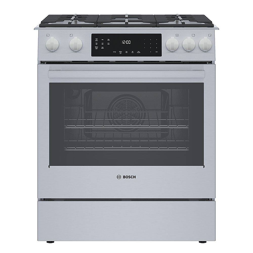 Bosch - Benchmark Series 4.8 Cu. Ft. Slide-In Gas Convection Range with Self-Cleaning - Stainless Steel