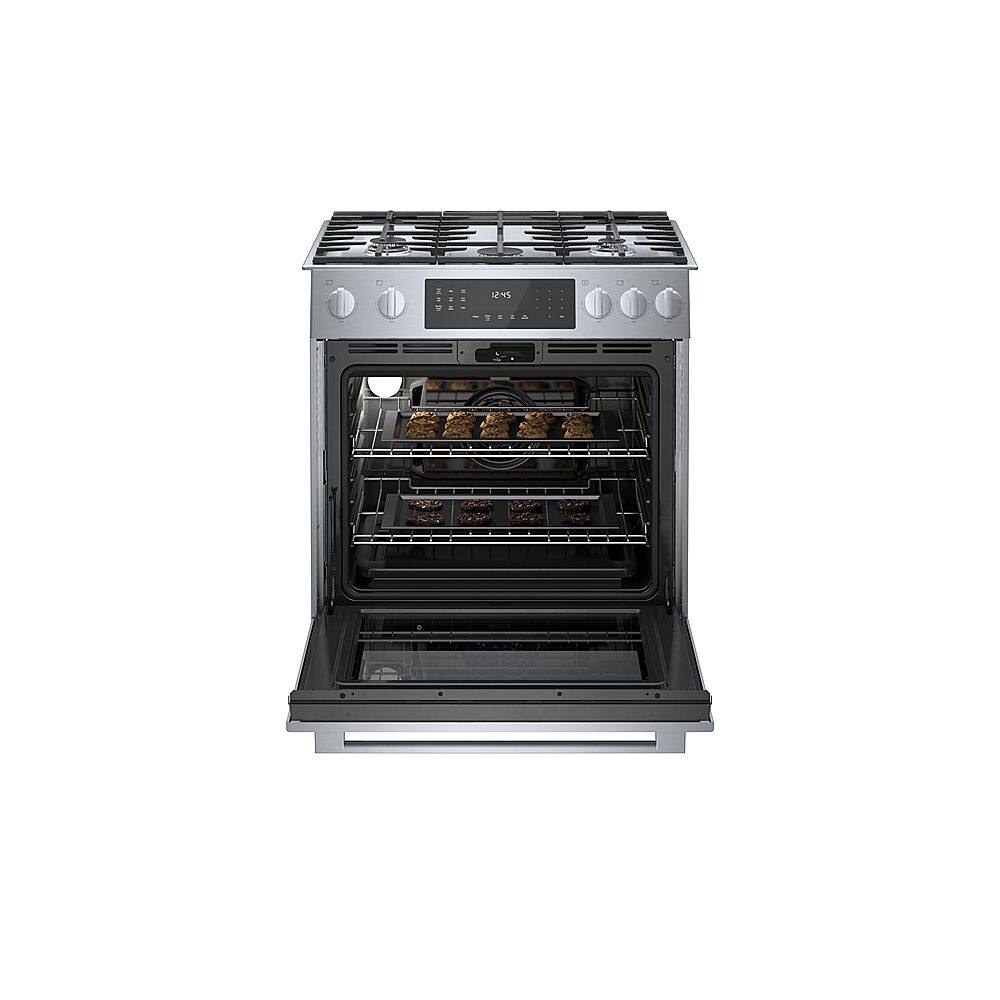Alt View 2. Bosch - Benchmark Series 4.8 Cu. Ft. Slide-In Gas Convection Range with Self-Cleaning - Stainless steel.
