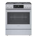 Bosch - Benchmark Series 30 in. Wide 4.6 Cu. Ft. Slide-In Dual Fuel Convection Range with Self-Cleaning and 5 Burners - Stainless Steel