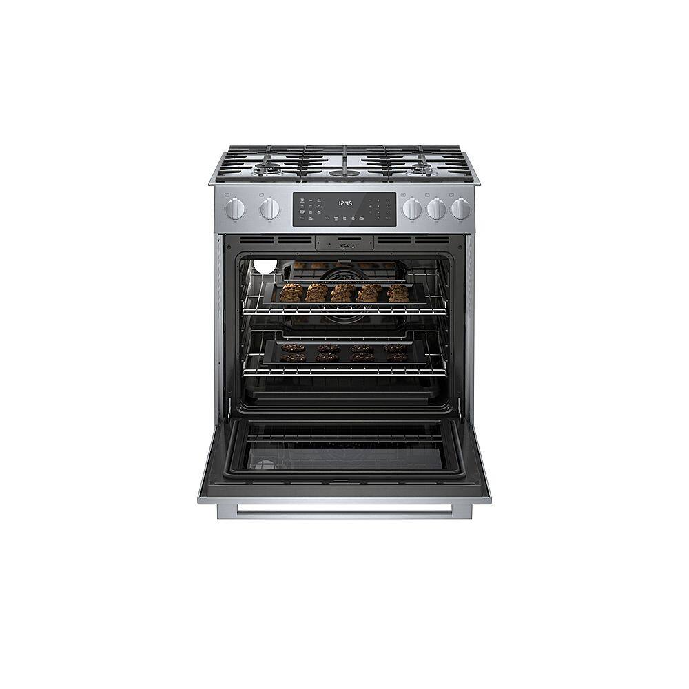 Alt View 2. Bosch - Benchmark Series 4.6 Cu. Ft. Slide-In Dual Fuel Convection Range with Self-Cleaning - Stainless steel.