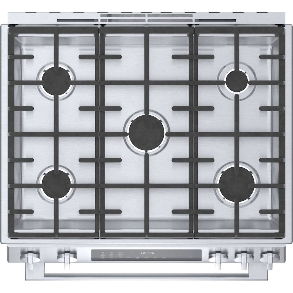 Alt View 14. Bosch - Benchmark Series 4.6 Cu. Ft. Slide-In Dual Fuel Convection Range with Self-Cleaning - Stainless steel.