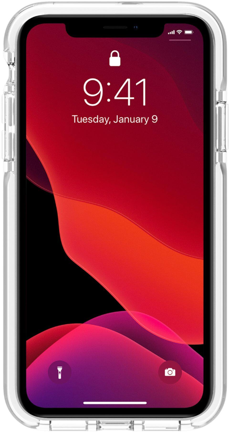 Alt View 2. kate spade new york - Defensive Hardshell Case for Apple® iPhone® 11 - White/Clear/Scattered Flowers Black/Gold Gems.