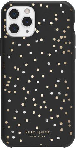 kate spade new york - Protective Hard Shell Case for Apple® iPhone® iPhone 11 Pro - Gold/Crystal Gem/Pearl/Soft Touch Disco Dots Black