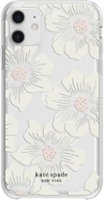 kate spade new york - Protective Hard Shell Case for Apple® iPhone® 11 - Cream With Stones/Hollyhock Floral Clear - Front_Zoom