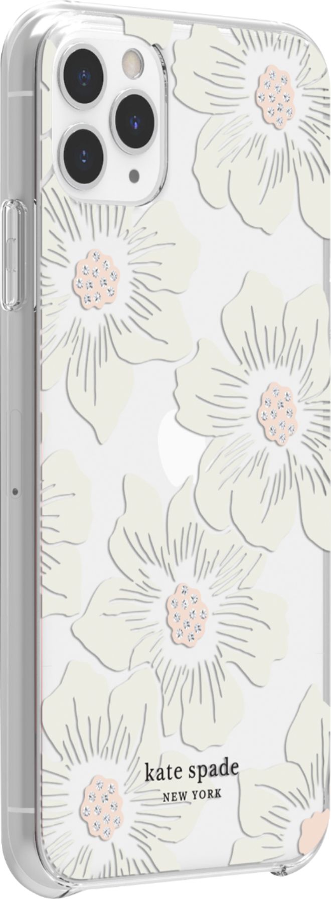 Angle View: kate spade new york - Protective Hard Shell Case for Apple® iPhone® 11 Pro Max - Cream With Stones/Hollyhock Floral Clear