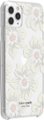 Angle Zoom. kate spade new york - Protective Hard Shell Case for Apple® iPhone® 11 Pro Max - Cream With Stones/Hollyhock Floral Clear.