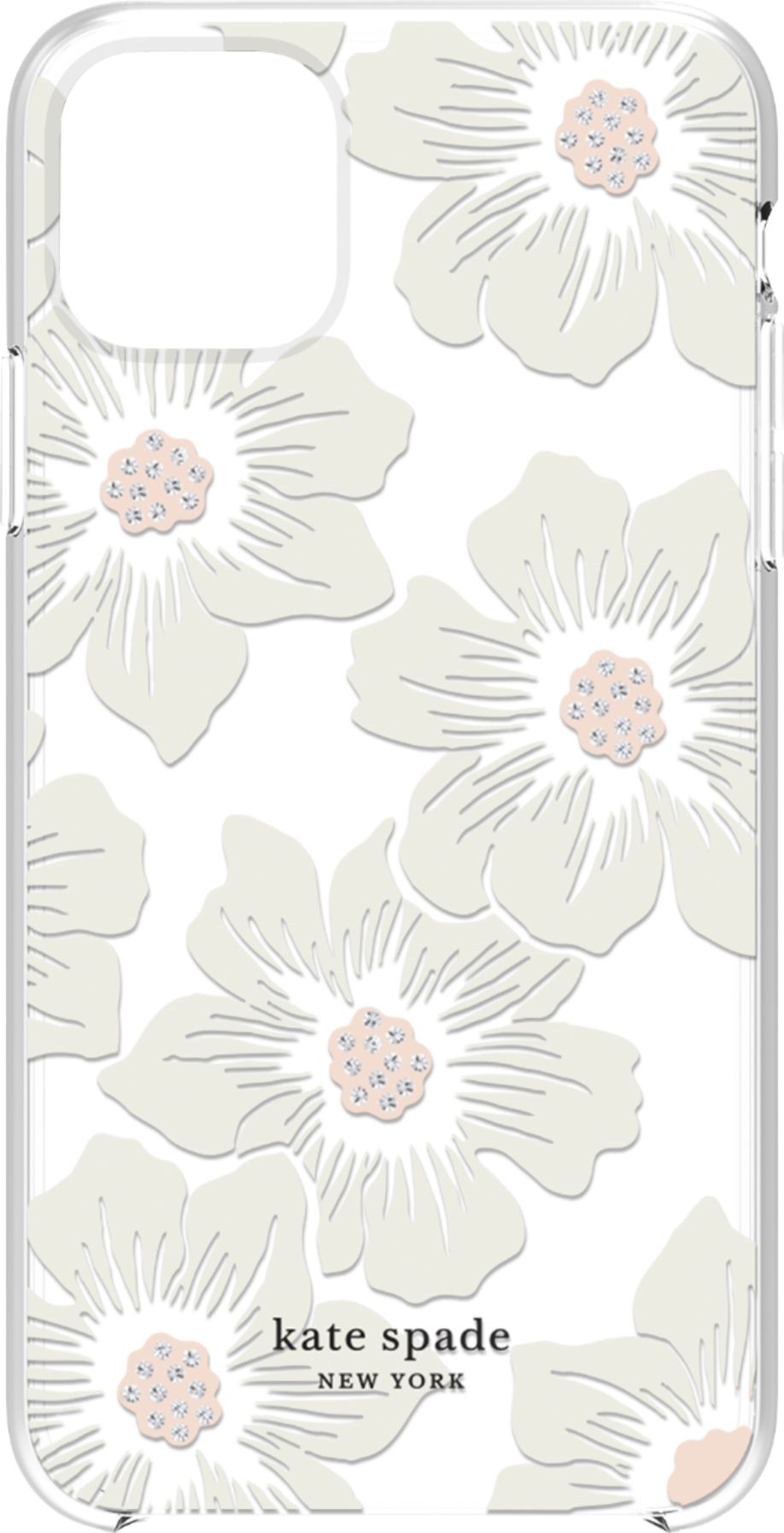 Kate Spade New York Protective Hard Shell Case For Apple Iphone 11 Pro Max Cream With Stones Hollyhock Floral Clear Ksiph 132 Hhccs Best Buy