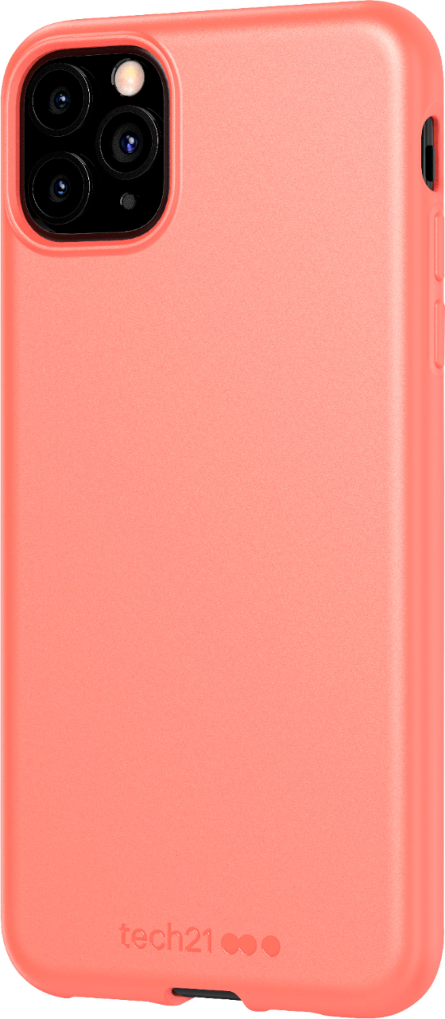 Left View: Tech21 - Studio Colour Case for Apple® iPhone® 11 Pro Max - Coral My World