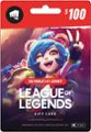 Front. Riot Games - $100 League of Legends Game Card.