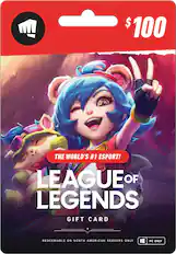 Front. Riot Games - $100 League of Legends Game Card.