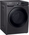 Angle Zoom. Samsung - 5.0 Cu. Ft.  High Efficiency Stackable Smart Front Load Washer with Steam - Black stainless steel.