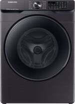 Samsung - 5.0 Cu. Ft. 12-Cycle Front-Loading Smart Wi-Fi Washer with Steam - Black stainless steel - Front_Standard