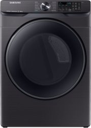 Samsung - 7.5 Cu. Ft. Stackable Smart Electric Dryer with Steam and Sensor Dry - Black Stainless Steel - Front_Zoom