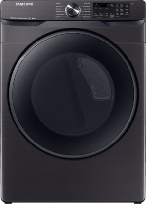 Samsung - 7.5 Cu. Ft. Stackable Smart Electric Dryer with Steam and Sensor Dry - Black stainless steel