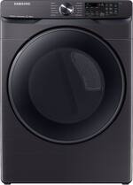 Samsung - 7.5 Cu. Ft. 12-Cycle Smart Wi-Fi Gas Dryer with Steam - Black stainless steel - Front_Standard