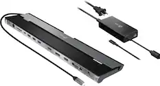 Front. j5create - USB-C Triple Display Docking Station with 100W PD Adapter.