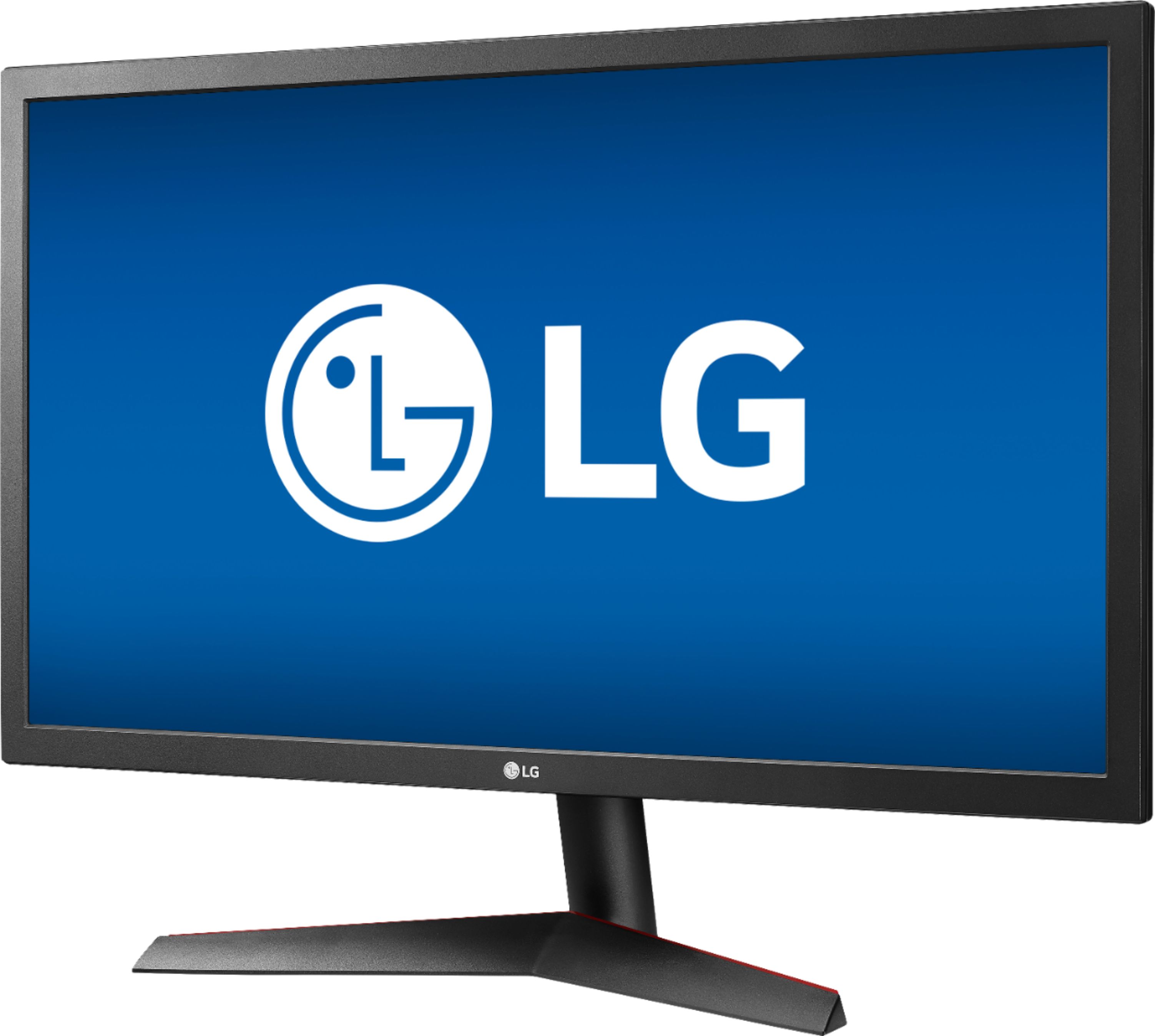 Left View: LG - UltraGear 24" LED FHD FreeSync Monitor (DisplayPort, HDMI) - Black