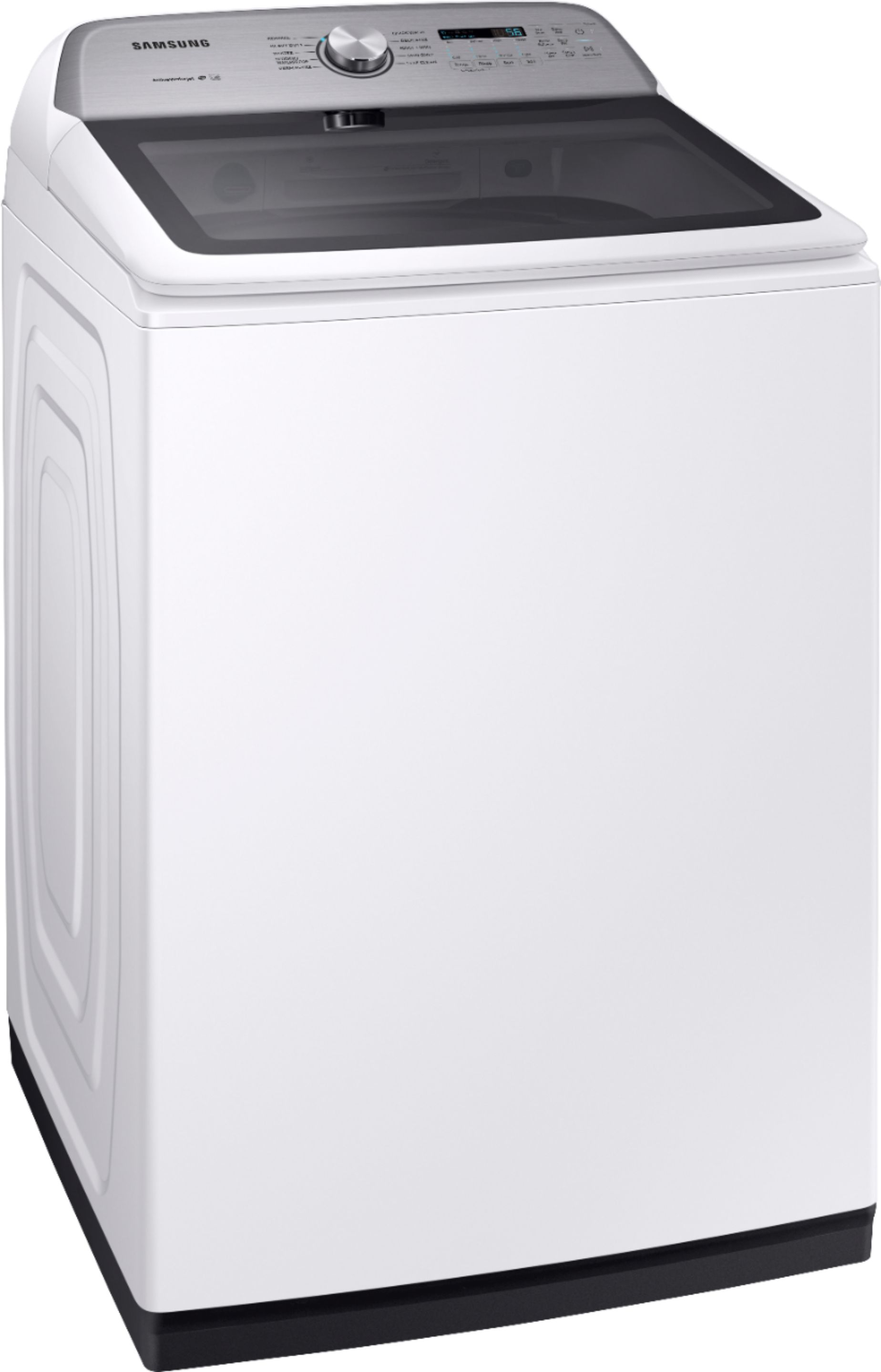 Angle View: Samsung - 5.4 Cu. Ft. High Efficiency Top Load Washer with Active WaterJet - White