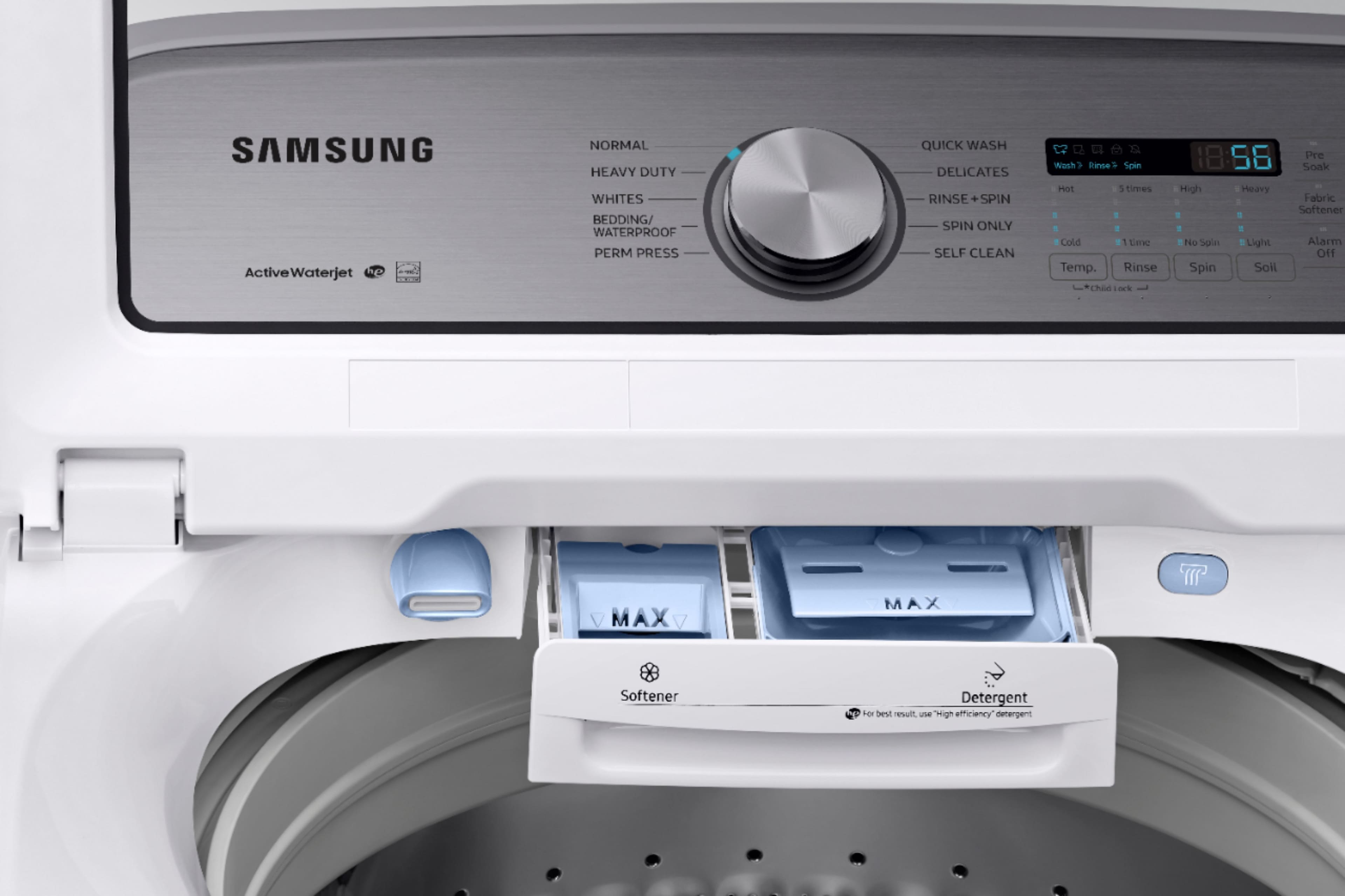 Alt View 1. Samsung - 5.4 Cu. Ft. High-Efficiency Top Load Washer with Active WaterJet - White.