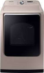 Samsung - 7.4 Cu. Ft. 12-Cycle Electric Dryer with Steam - Champagne - Front_Standard