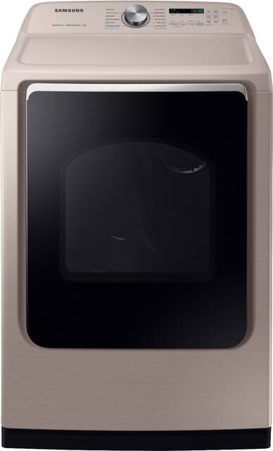 Samsung 7 4 Cu Ft 12 Cycle Electric Dryer With Steam Champagne Dve54r7600c Best Buy