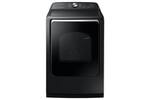 Samsung - 7.4 Cu. Ft. 10-Cycle Electric Dryer with Steam - Black stainless steel - Front_Standard