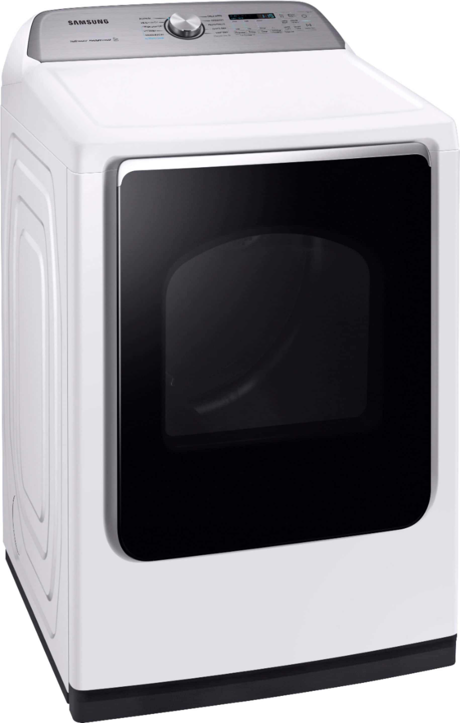 Angle. Samsung - 7.4 Cu. Ft. Electric Dryer with Steam and Sensor Dry - White.