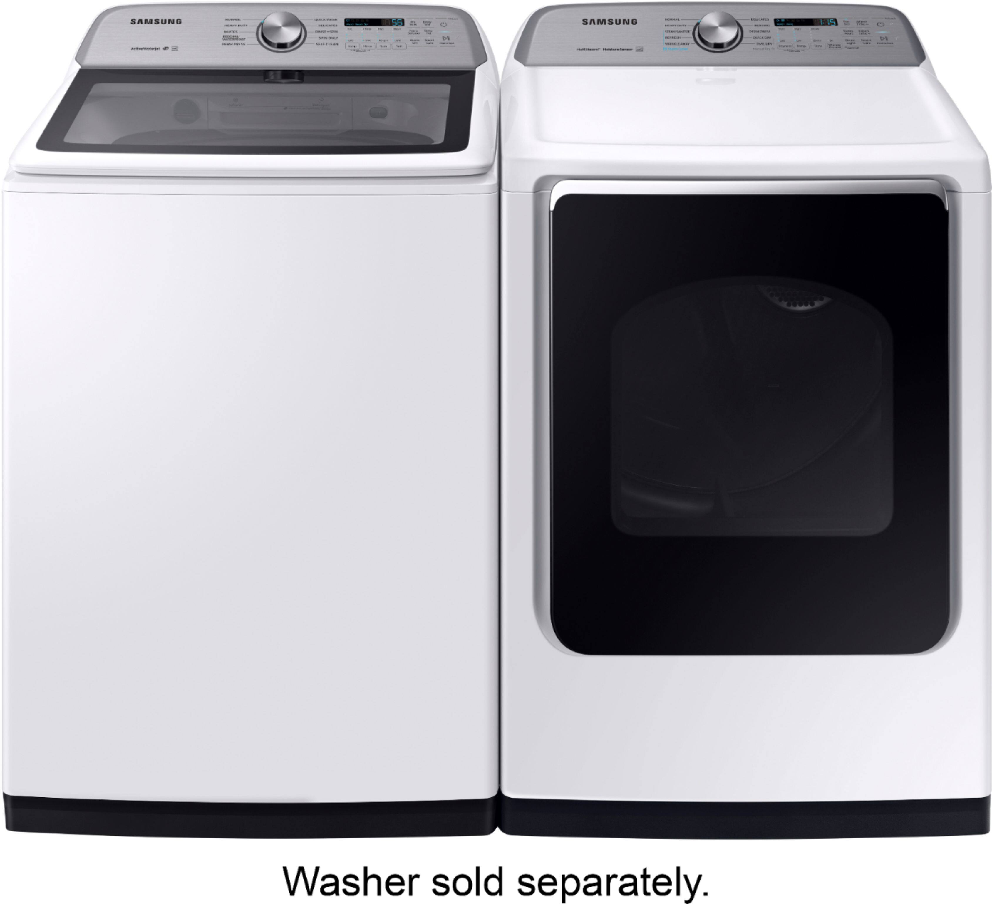 Alt View 12. Samsung - 7.4 Cu. Ft. Electric Dryer with Steam and Sensor Dry - White.