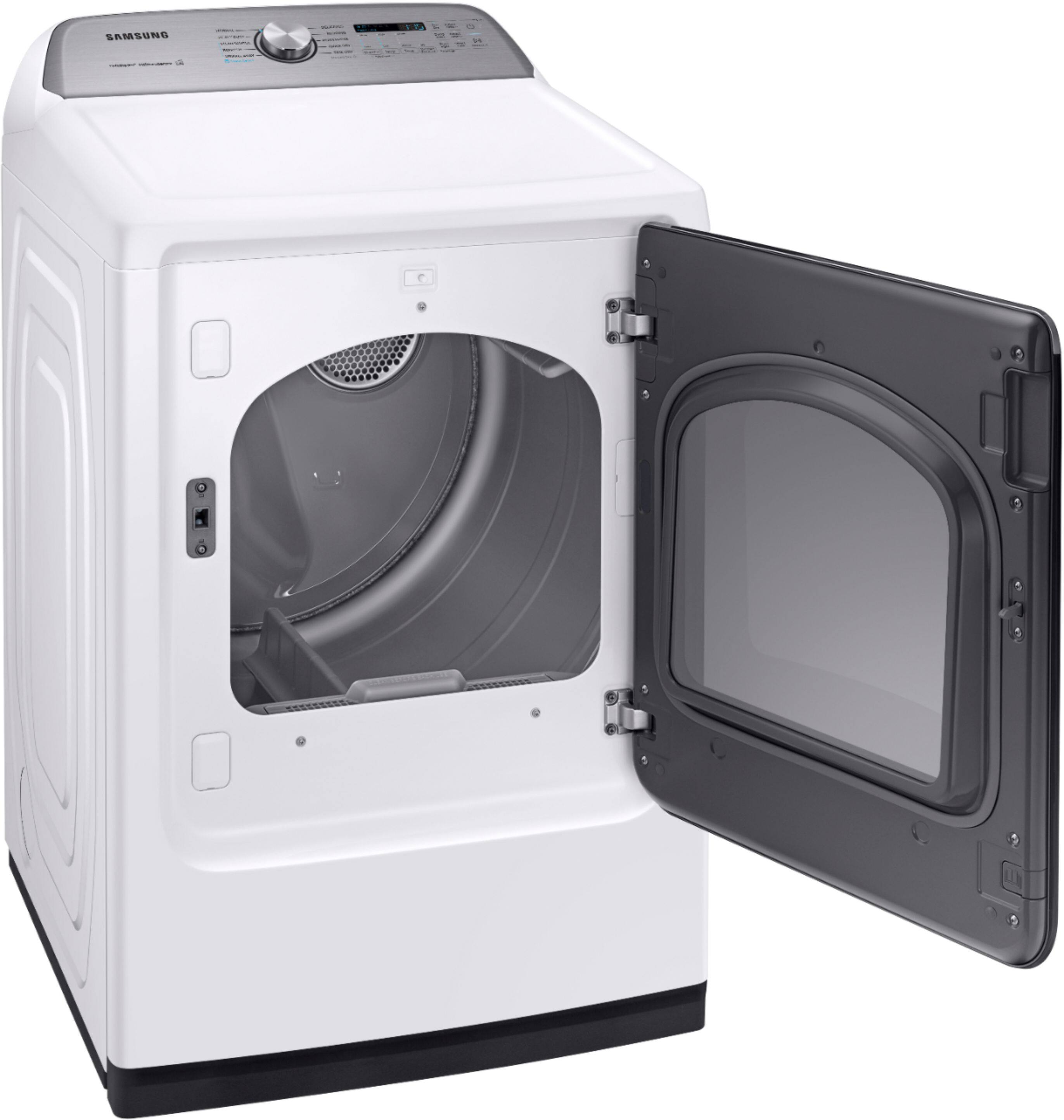 Alt View 3. Samsung - 7.4 Cu. Ft. Electric Dryer with Steam and Sensor Dry - White.